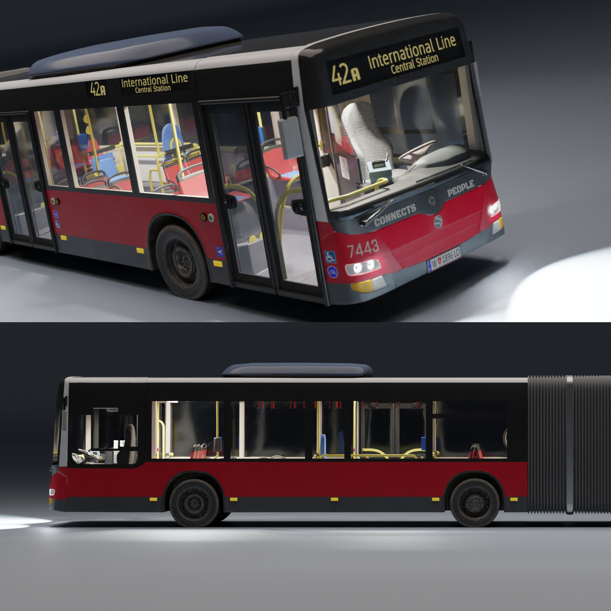 city bus collage